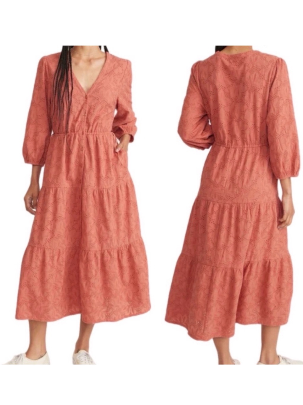 Marine Layer Eyelet Willow Midi Dress Nwt